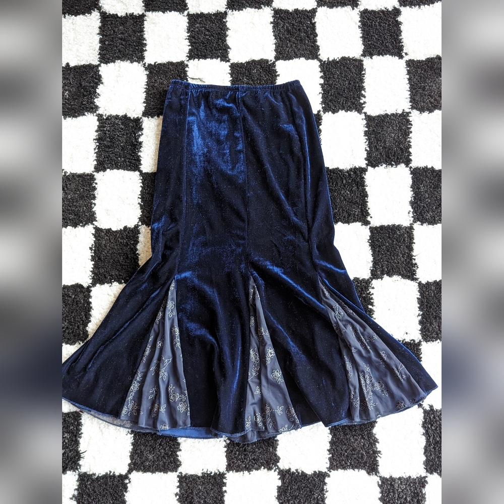 Velvet Navy Skirt by Zoey